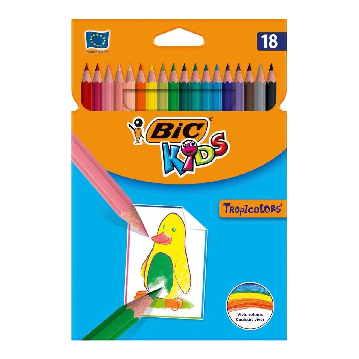 Creioane Colorate 18 Culori Tropicolors Bic