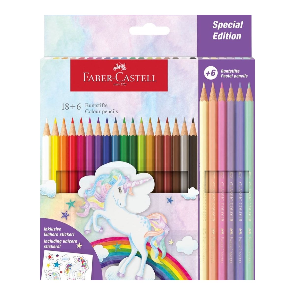 Creioane Colorate 18+6 Culori Unicorni Faber-castell
