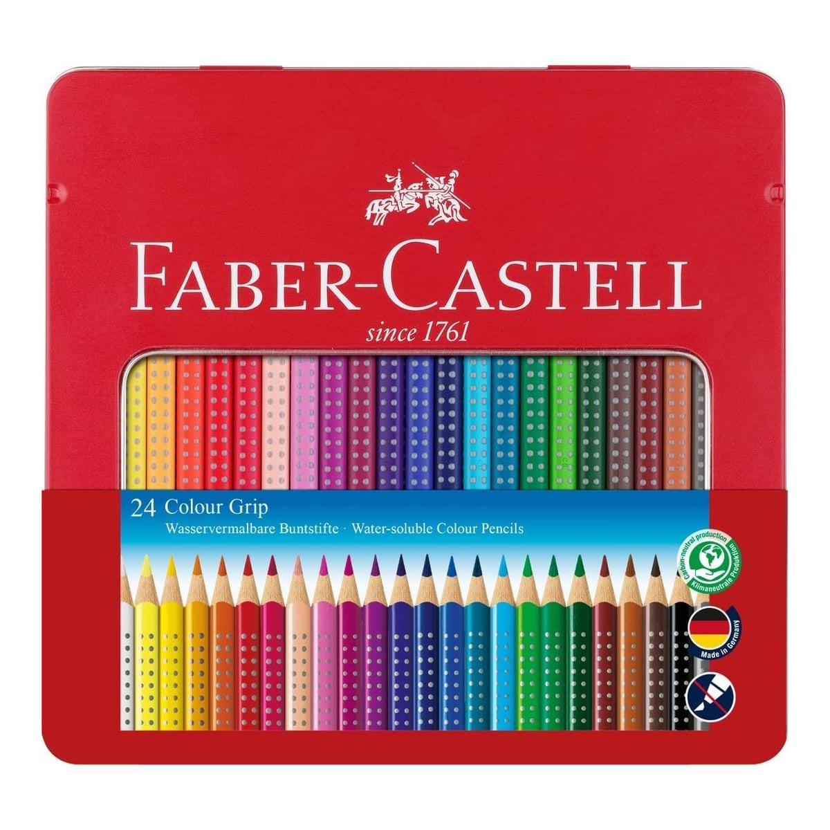 Creioane Colorate 24 Culori Cutie Metal Grip 2001 Faber-castell