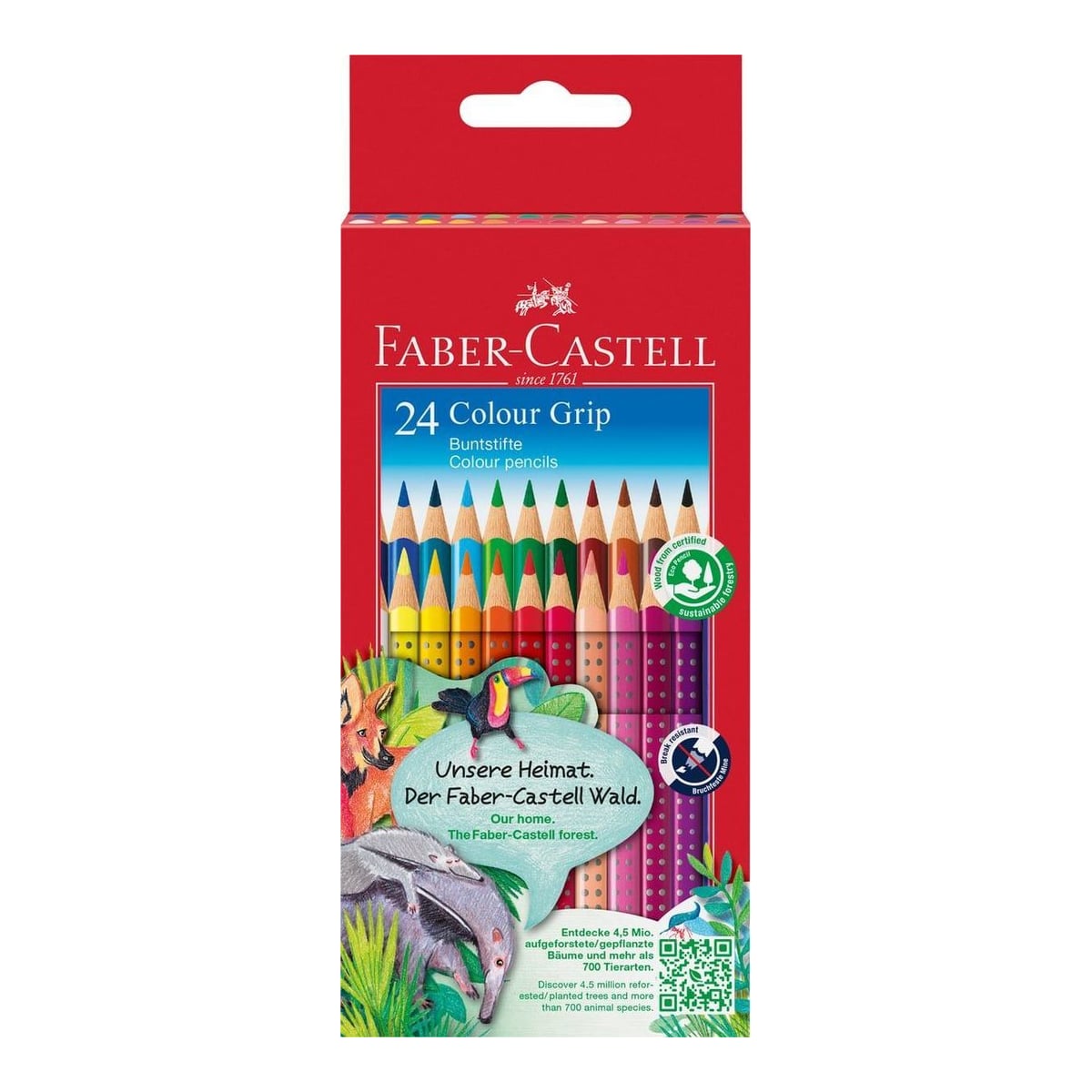 Creioane Colorate 24 Culori Grip 2001 Faber-castell