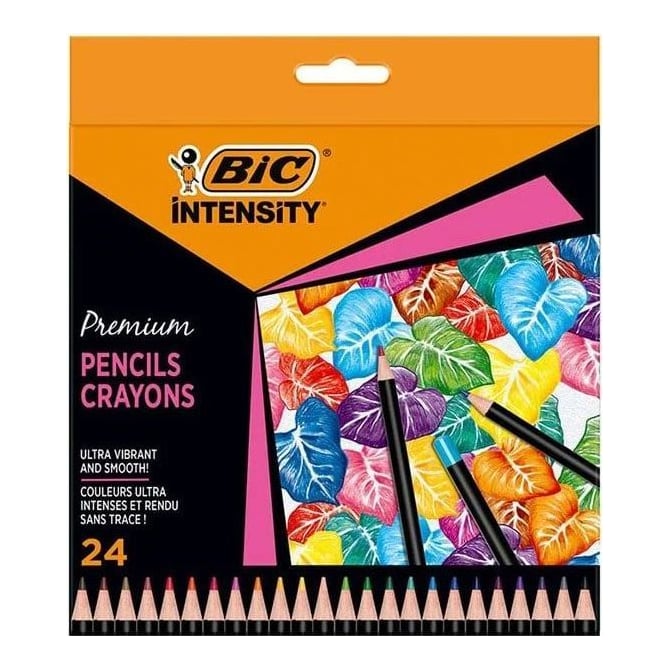 Creioane Colorate 24 Culori Intensity Premium Bic