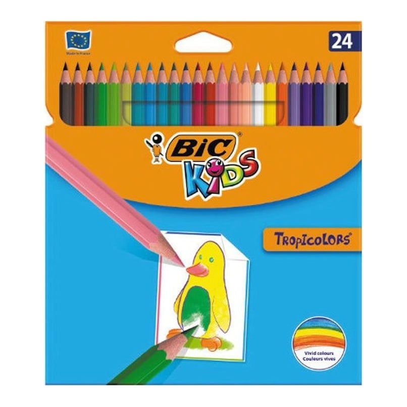Creioane Colorate 24 Culori Tropicolors Bic