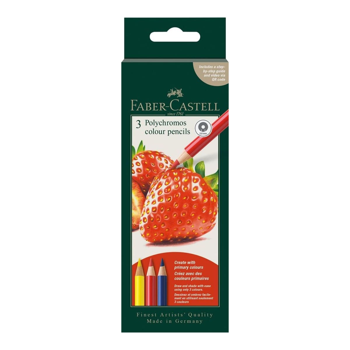 Creioane Colorate 3 Culori De Baza Strawberry Polychromos 2026 Faber-castell