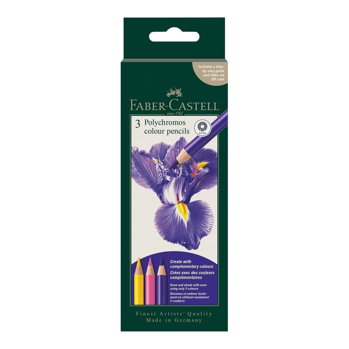 Creioane Colorate 3 Culori Iris Polychromos 2026 Faber-castell