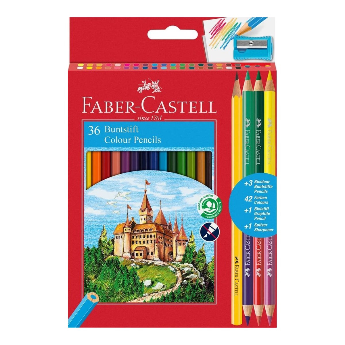Creioane Colorate 36+3+1 Culori Eco Faber-castell