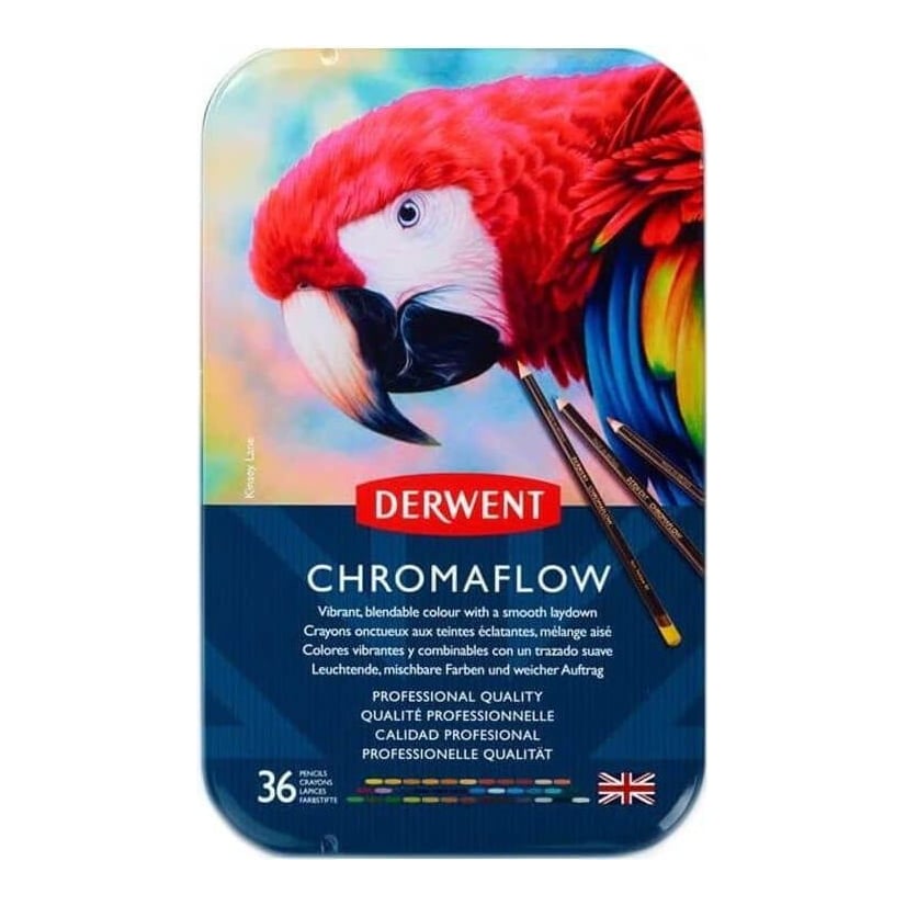 Creioane Colorate 36 Culori Cutie Metal Professional Cromaflow Derwent