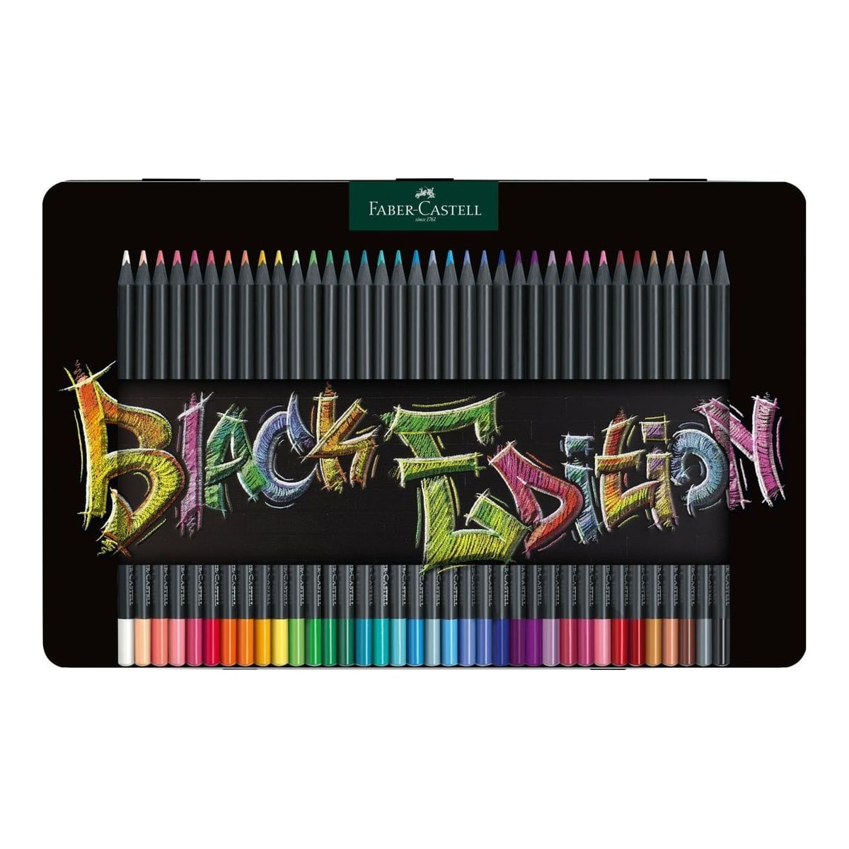 Creioane Colorate 36 Culori Black Edition Cutie Metal Faber-castell