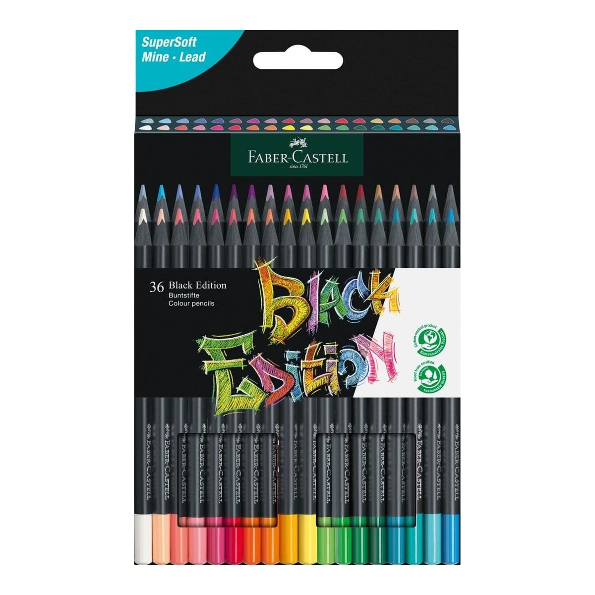 Creioane Colorate 36 Culori Black Edition Faber-castell