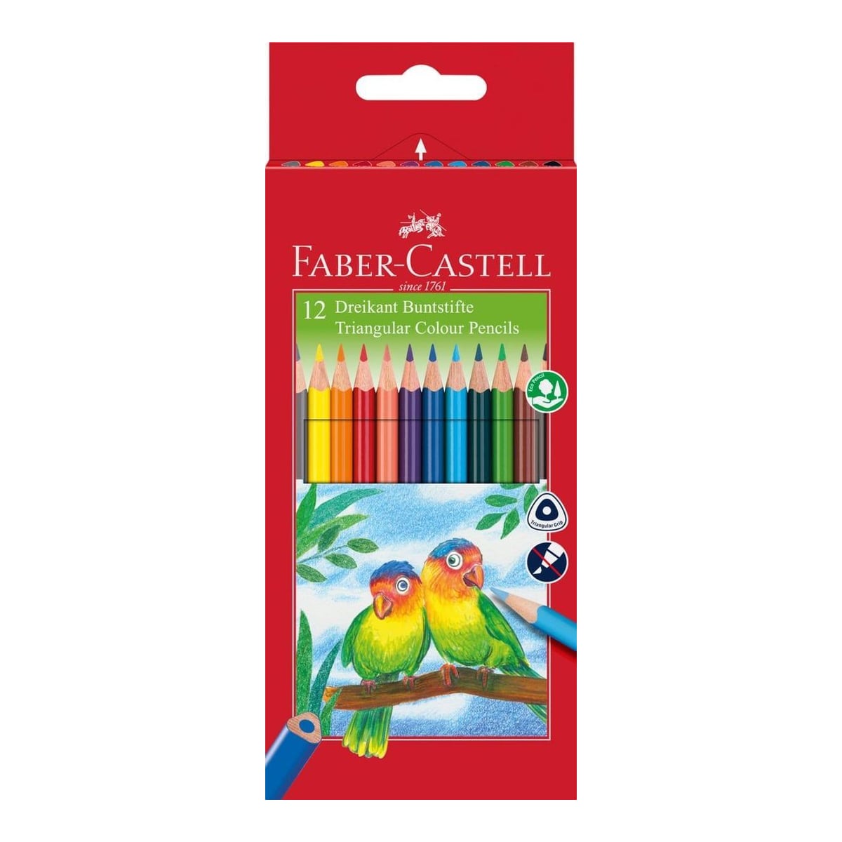 Faber-Castell Creioane Colorate Triunghiulare 12 Culori + Ascutitoare Eco Fabe