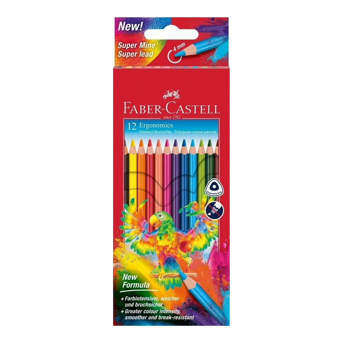 Creioane Colorate Triunghiulare 12 Culori Ergonomics Faber-castell