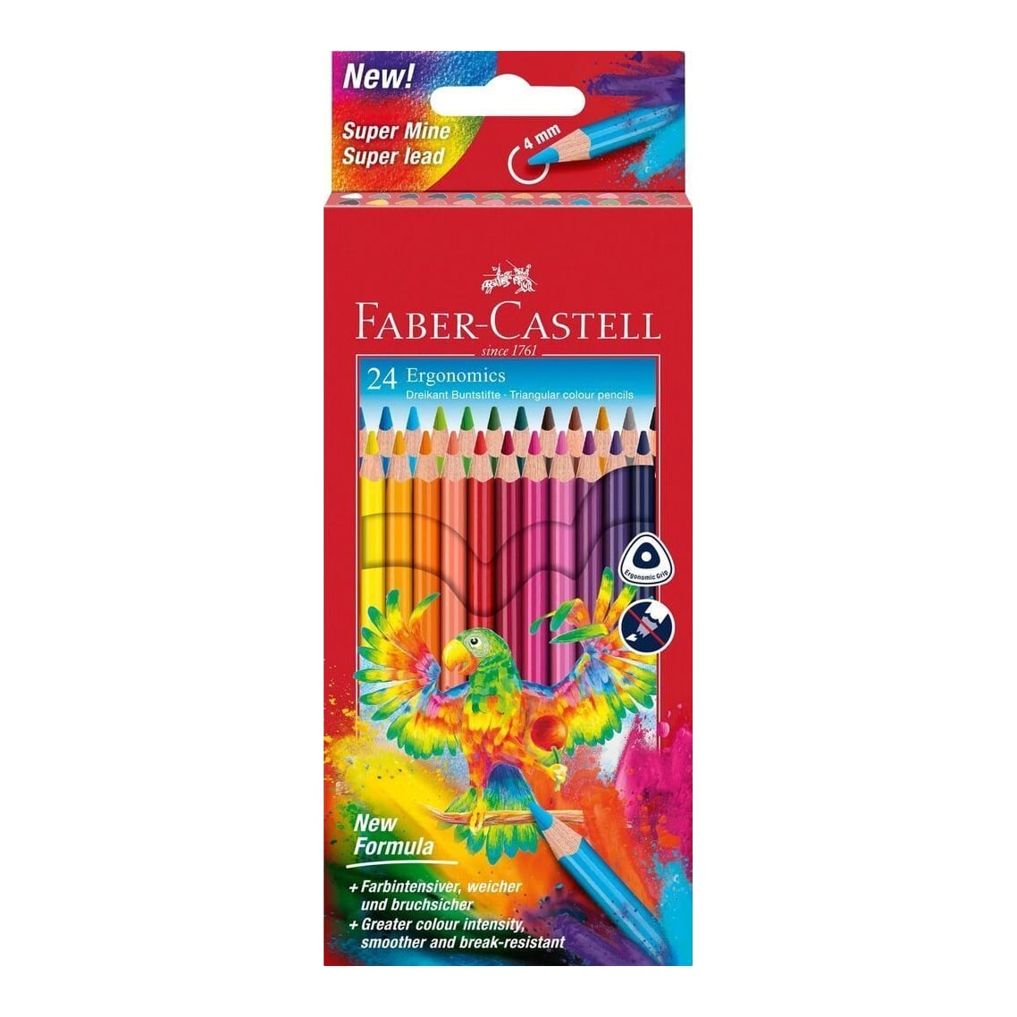 Creioane Colorate Triunghiulare 24 Culori Ergonomics Faber-castell