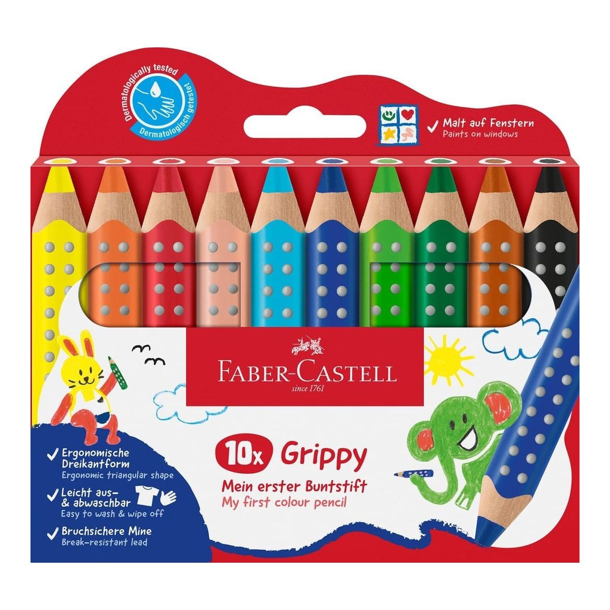Creioane Colorate Xxl 10 Culori Grippy Faber-castell