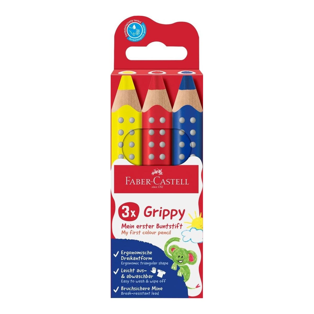 Creioane Colorate Xxl 3 Culori De Baza Grippy Faber-castell