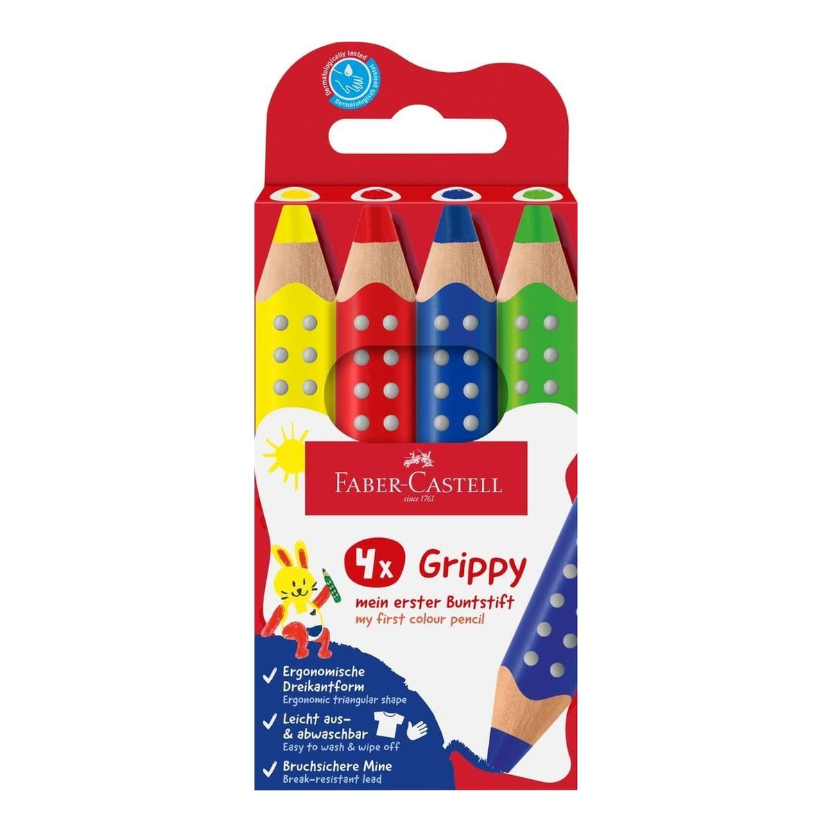 Creioane Colorate Xxl 4 Culori De Baza Grippy Faber-castell