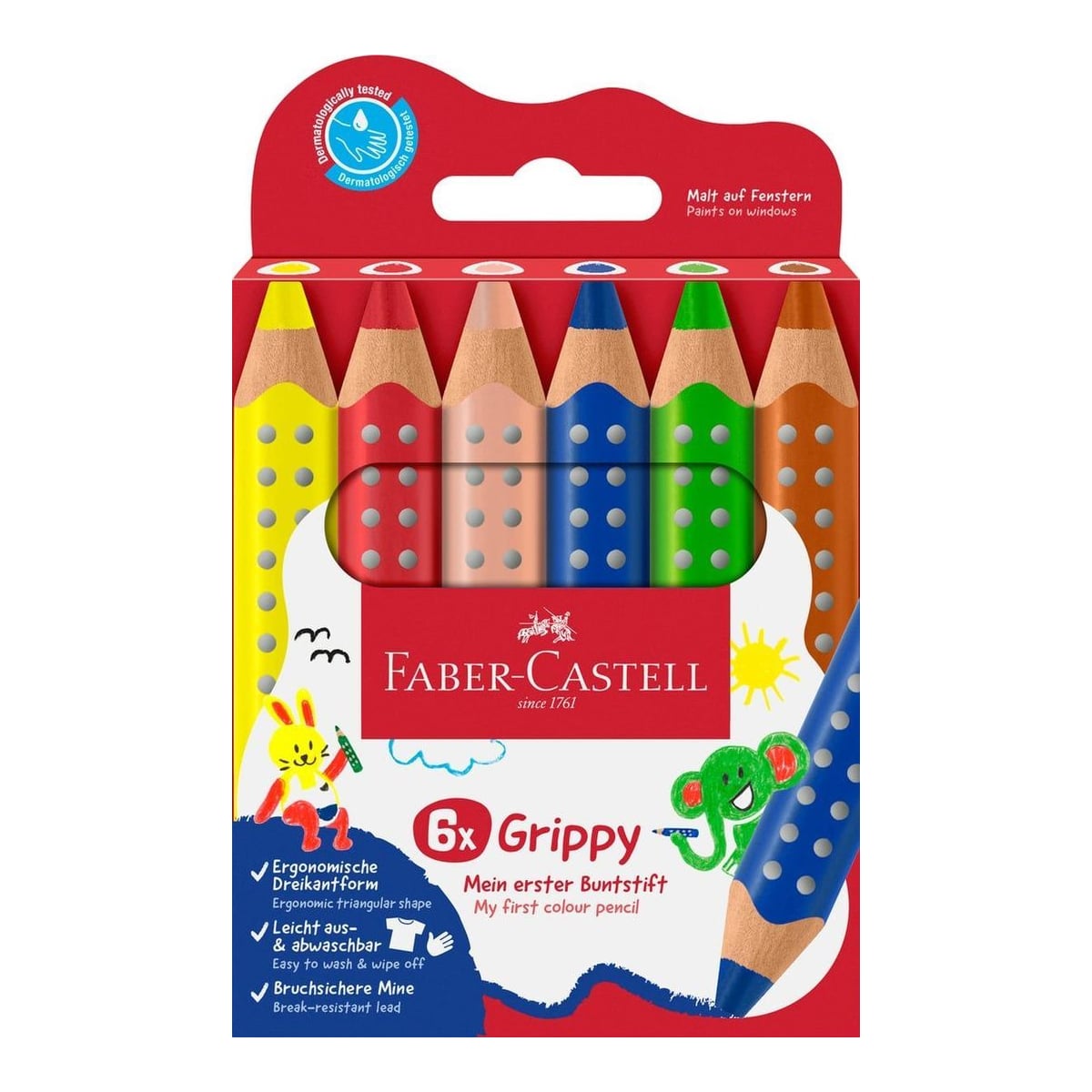 Creioane Colorate Xxl 6 Culori Grippy Faber-castell
