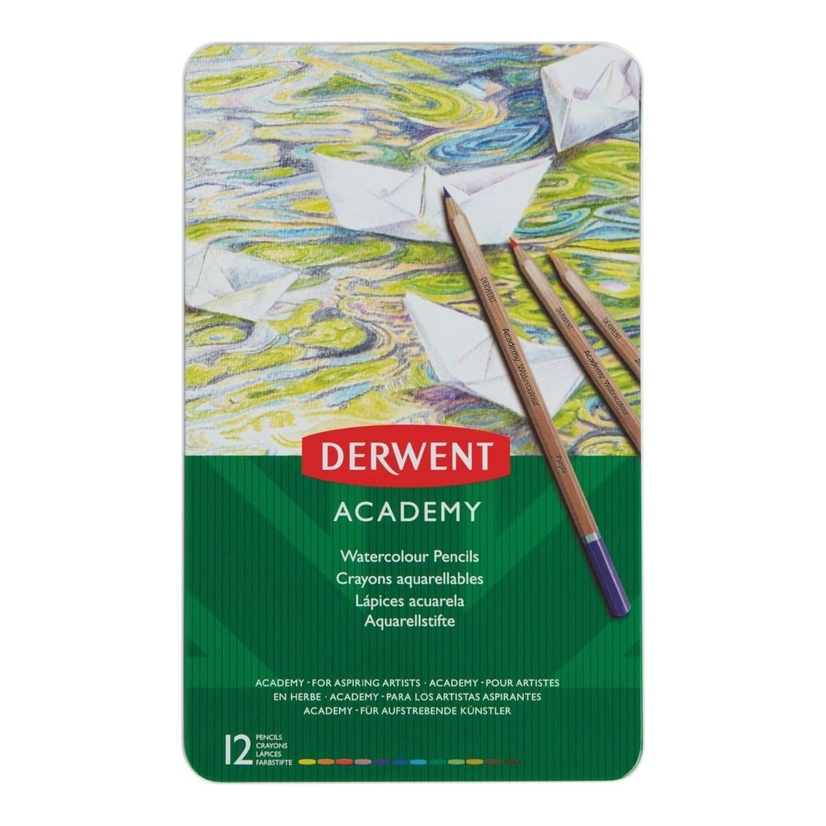 Creioane Colorate Acuarela 12 Culori Derwent Academy