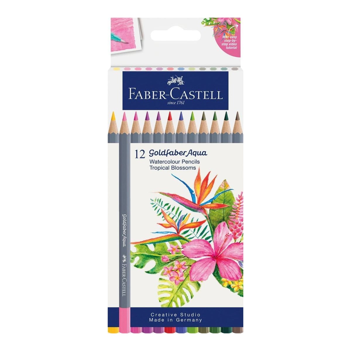 Creioane Colorate Aquarelle 12 Culori Goldfaber Tropical Collection Faber-castell