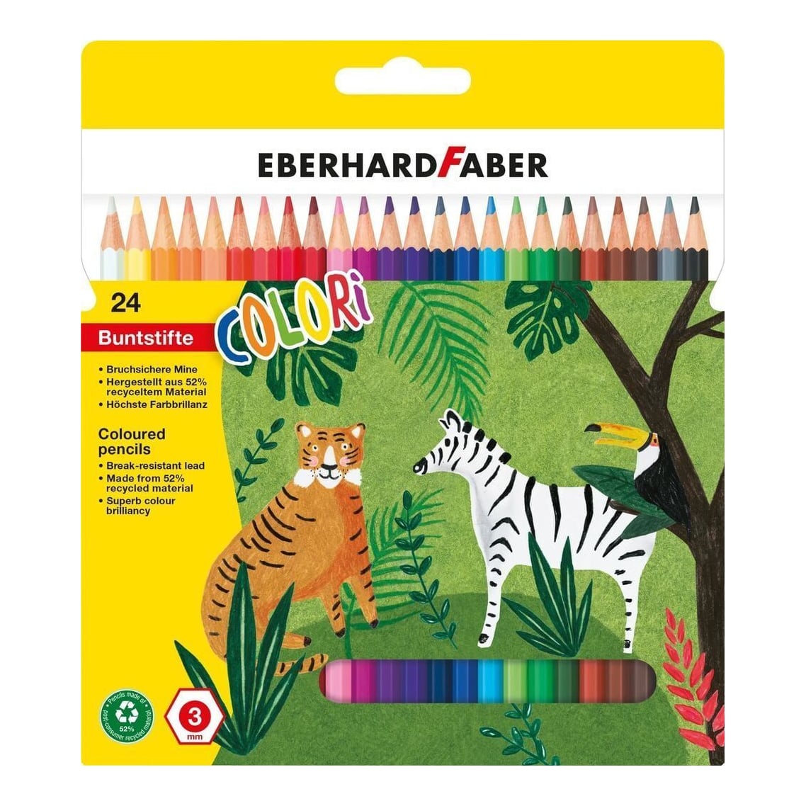 Creioane Colorate Plastic 24 Culori Eberhard Faber