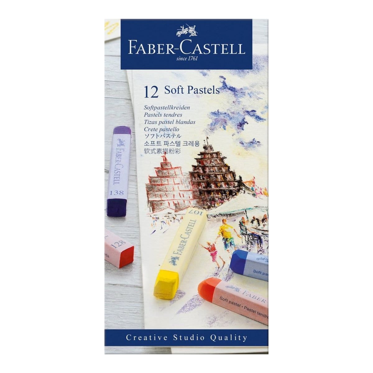 Creioane Pastel Soft 12 Culori Faber-castell