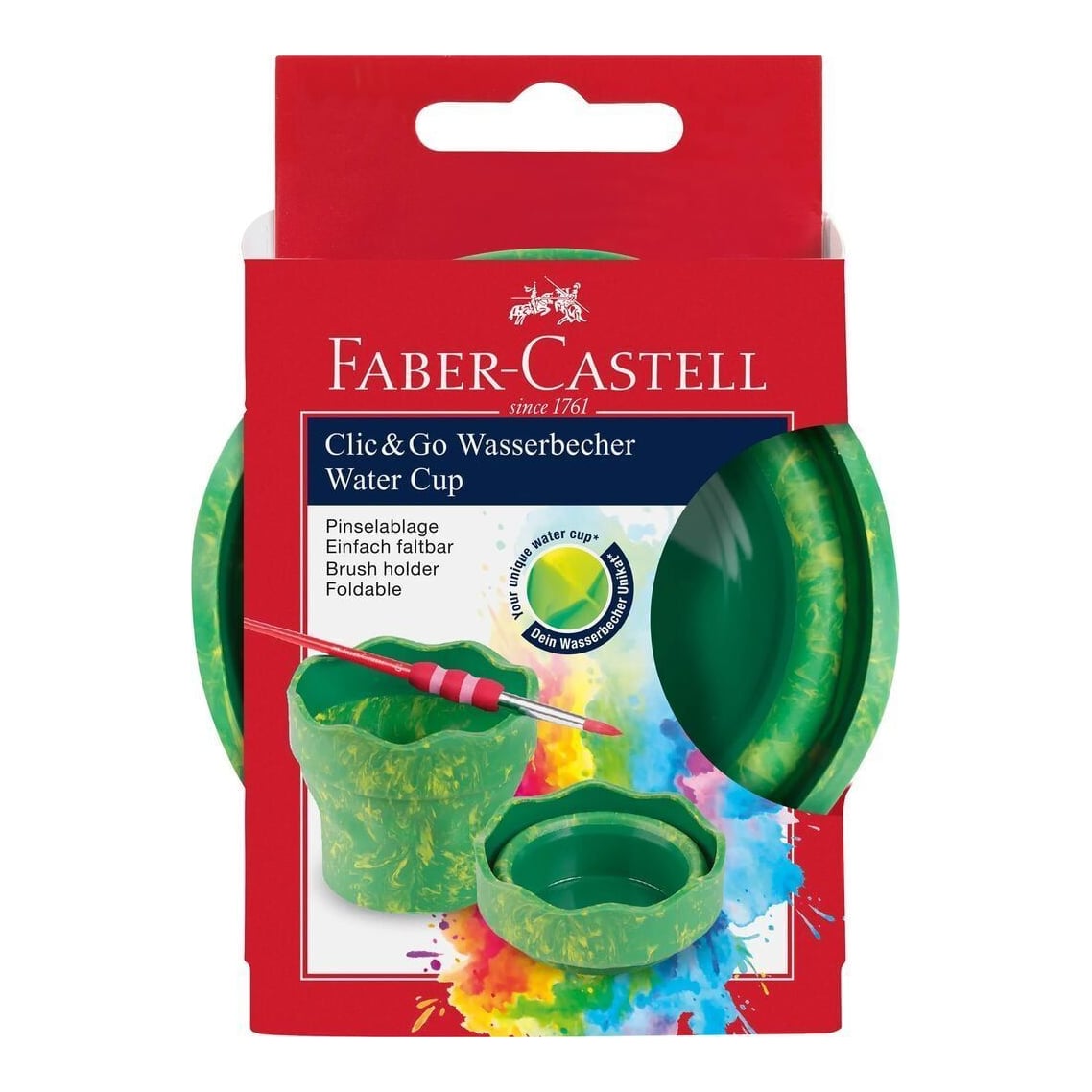 Cutie Apa Click&go Dinozauri Verde Marmorat Faber-castell