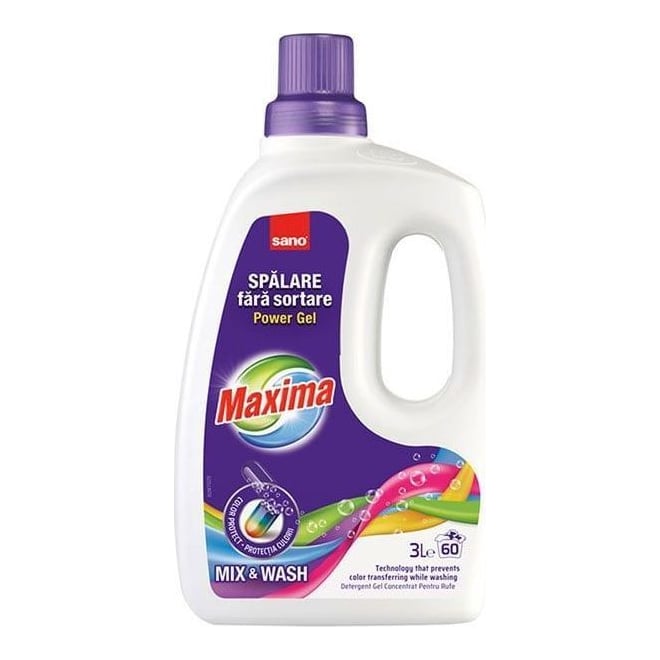 Detergent Rufe Lichid Mix&wash 3L Sano Maxima