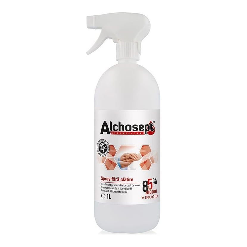 Dezinfectant Maini 1L Cu Pulverizator Klintensiv Alchosept (85% Alcool)