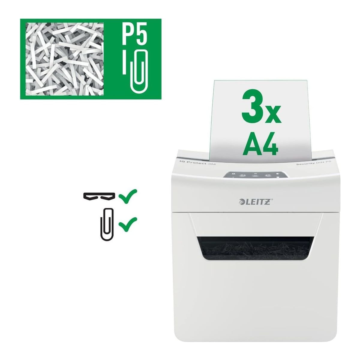 Distrugator Doc Iq Protect 3M Micro-cut 3 Coli P5 Leitz