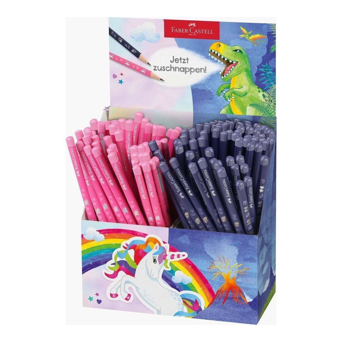 Display 144 Buc Creion Grafit Unicorni Si Dinozauri Faber-castell