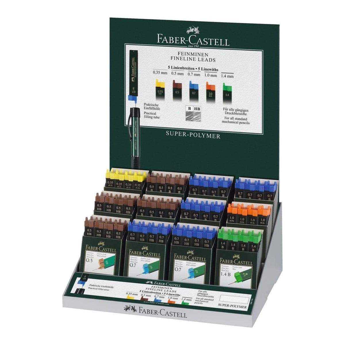 Display 144 Buc Mine Creion Super-polymer Faber-castell