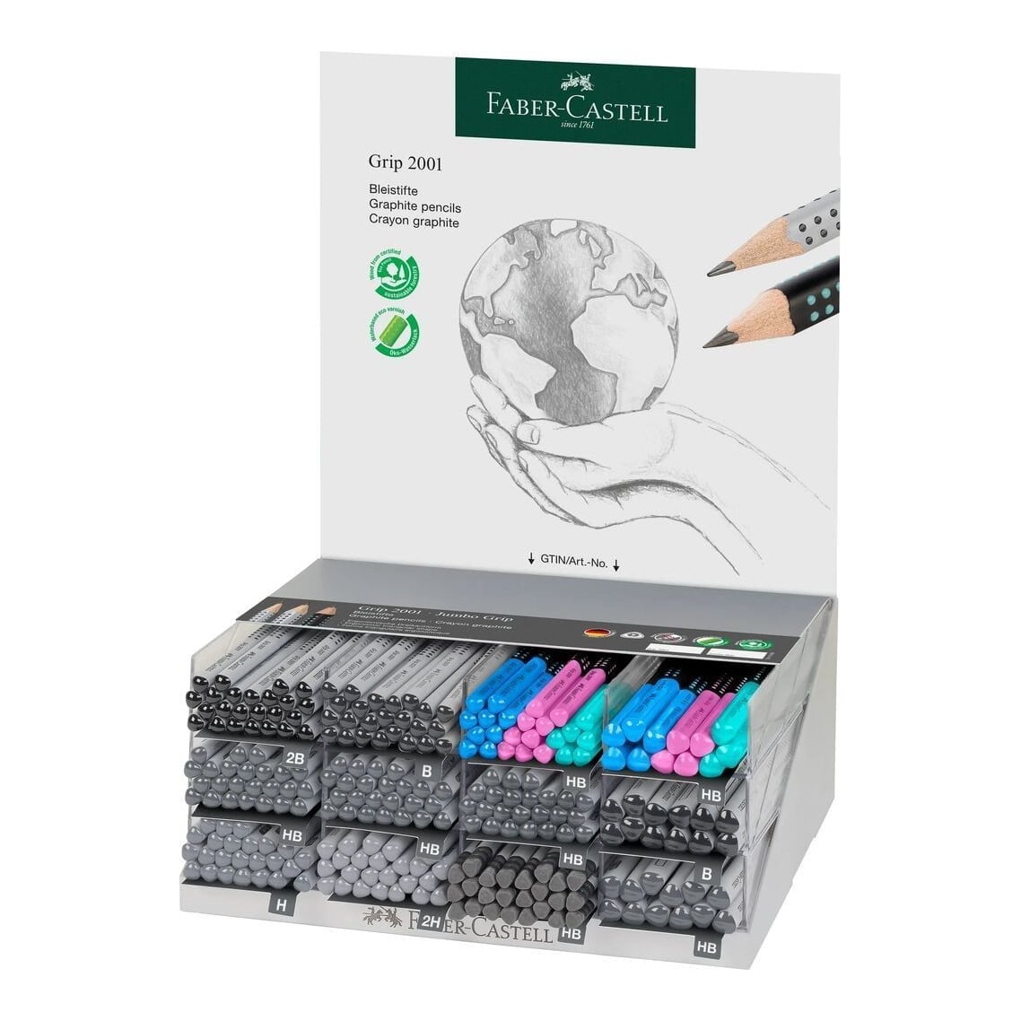 Display 252 Buc Creion Grafit Grip 2001 Faber-castell