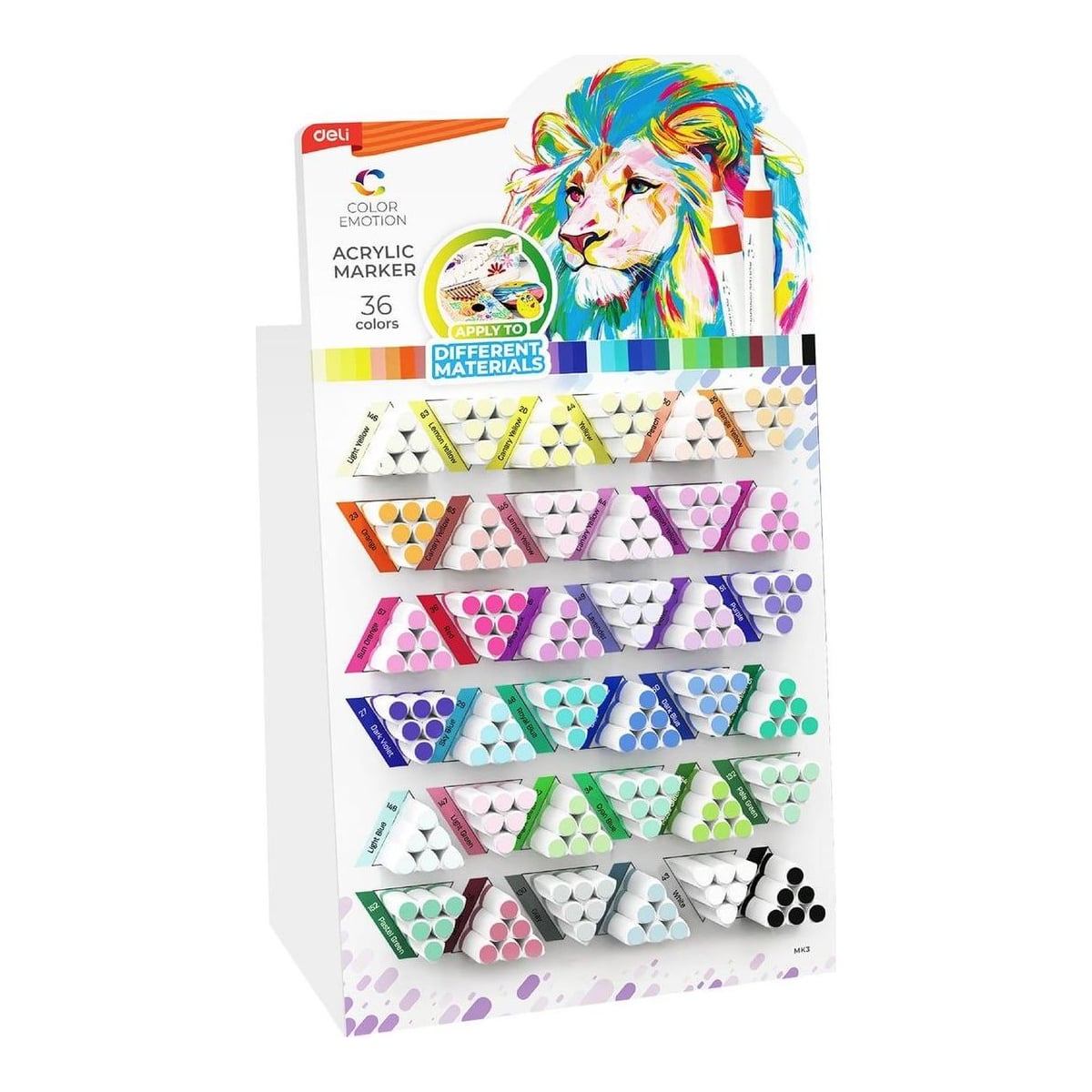 Display 216 Buc Marker Acrilic Color Emotion Deli