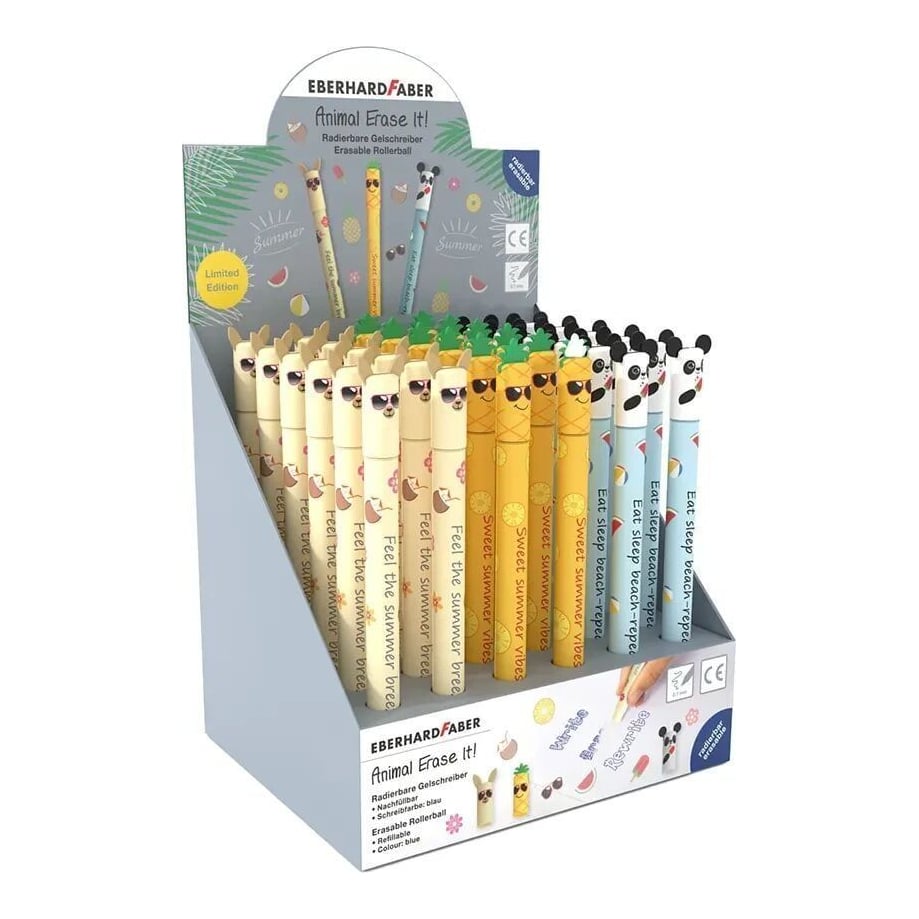 Display 36 Rollere 0.7 Mm Albastru Erasable Summer Edition Eberhard Faber