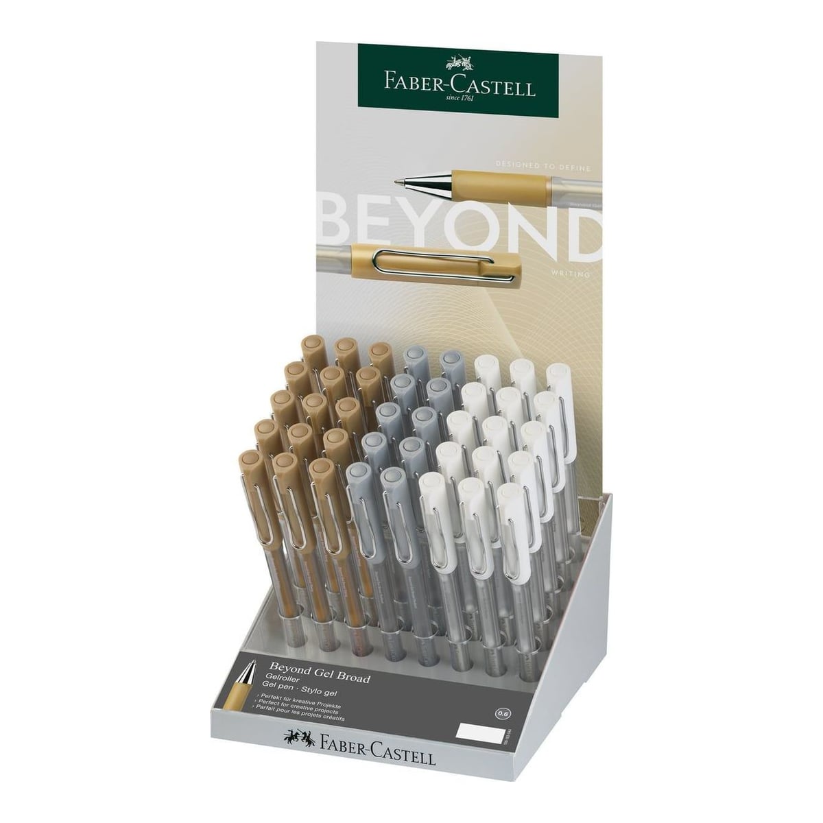 Display 40 Pixuri Cu Gel 1.0MM Beyond Artsy Auriu-argintiu-alb Faber-castell
