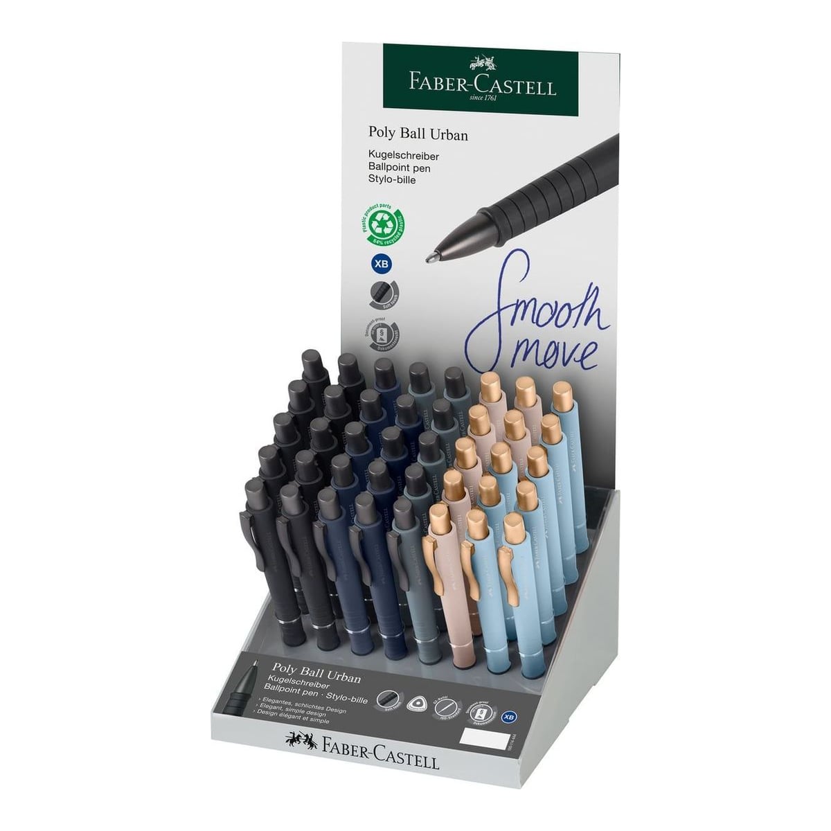Display 40 Buc Pix Cu Mecanism Poly Ball Urban Faber-castell