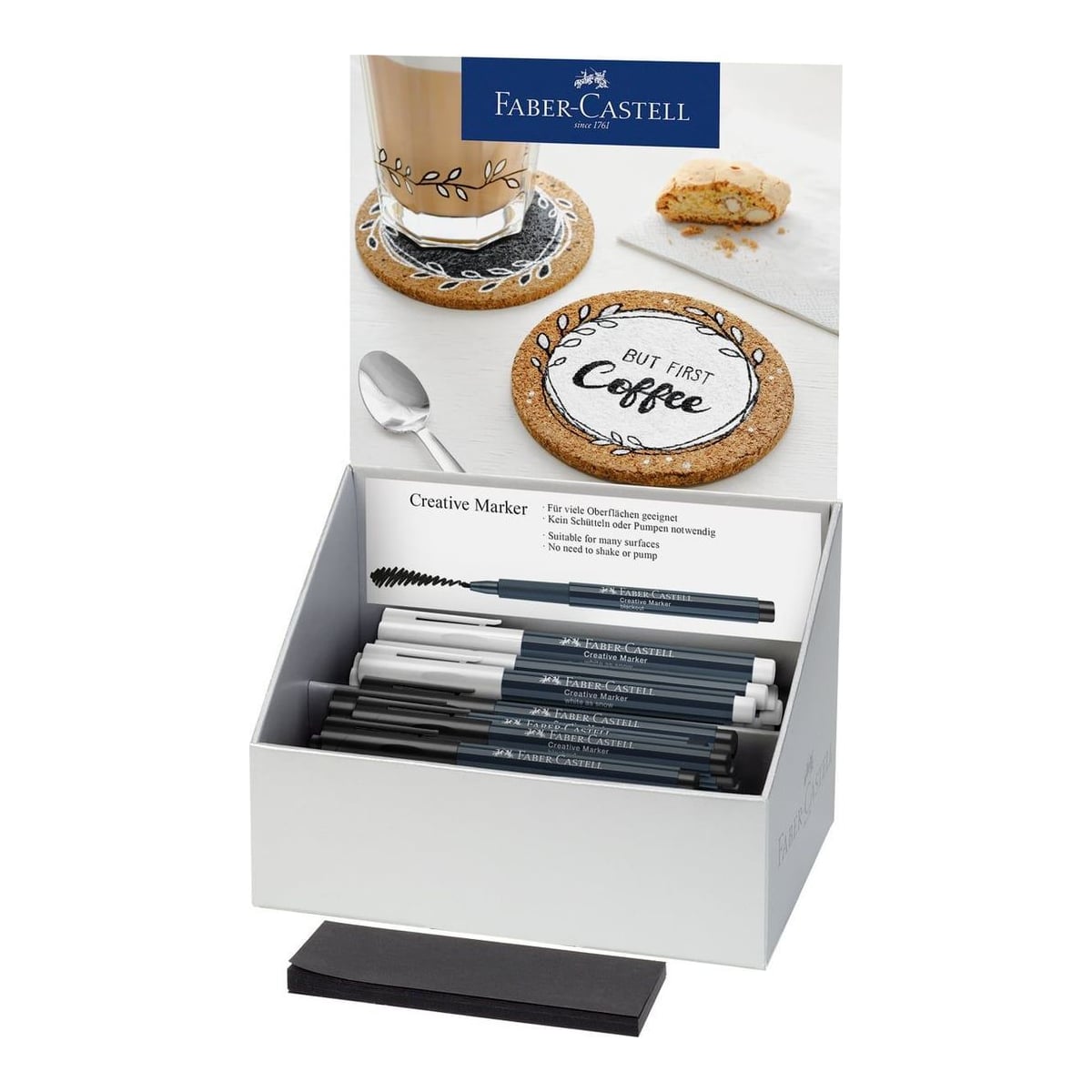 Display 50 Buc Marker Creativ Alb&negru Faber-castell