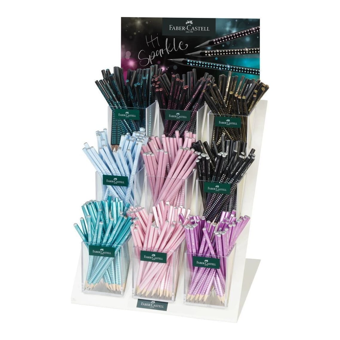 Display 9*48 Buc Creion Grafit B Grip Sparkle 2025 Faber-castell