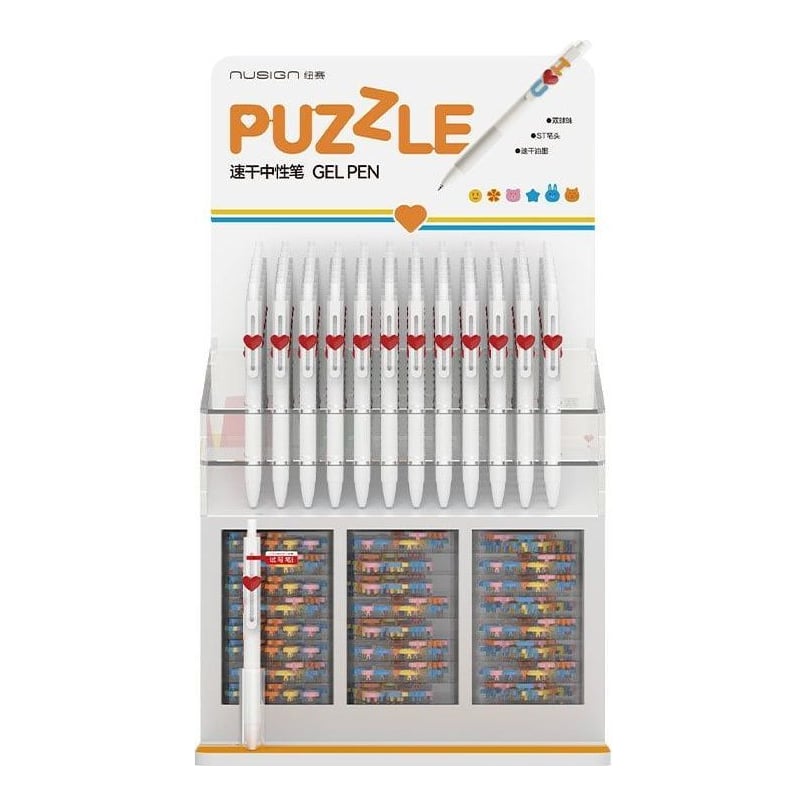 Display 96 Pixuri Cu Gel Cu Mecanism + 27 Seturi Litere Puzzle Nusign Deli