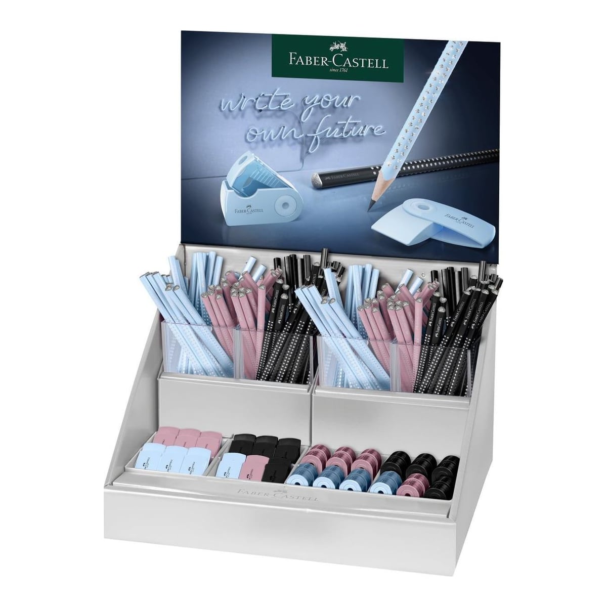 Display Concept Sparkle Harmony 2024 (144 Creioane Grafit + 24 Asc Sleeve Mini + 24 Rad Sleeve Mini) Faber-castell