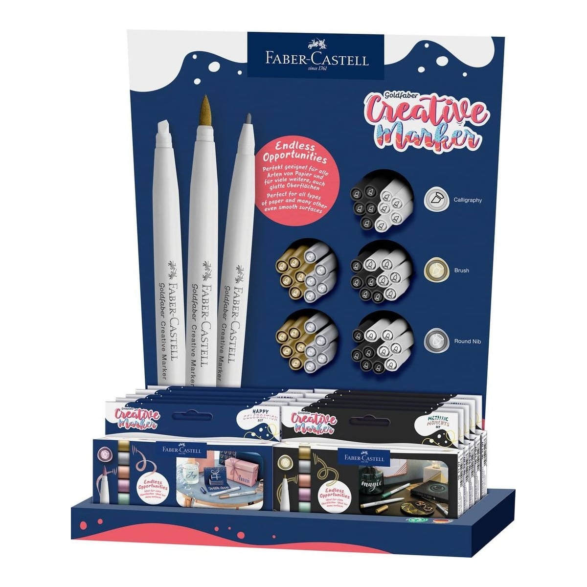 Display Festive Selection Markere Creative Goldfaber 10 Seturi + 50 Bucati Faber-castell