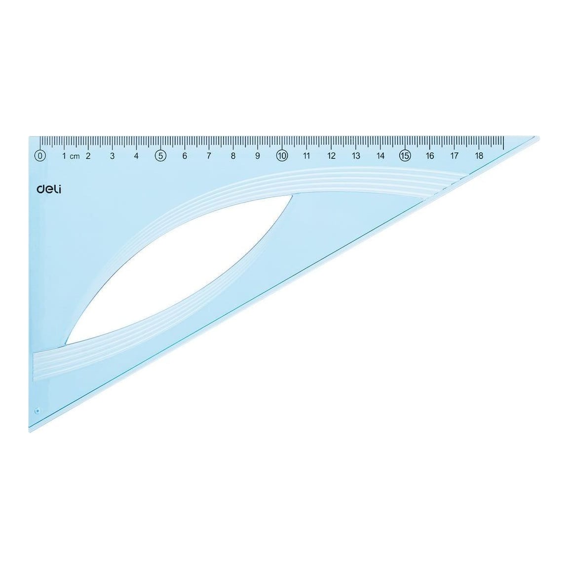 Echer 18 Cm 60 Grade Albastru Transparent Deli