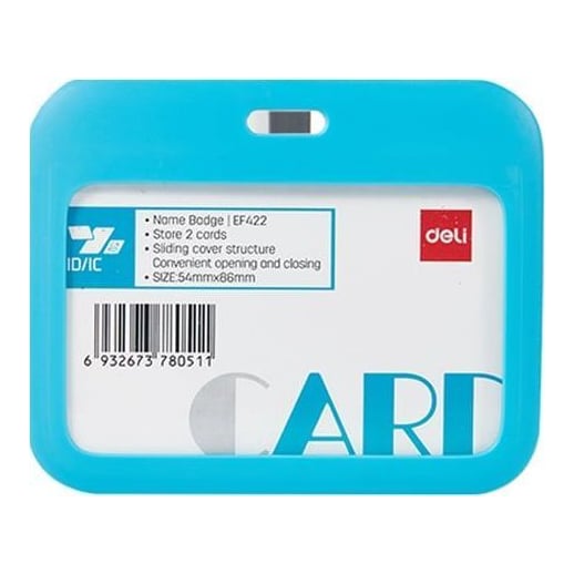 Ecuson Orizontal Abs Rigid 100*80MM Cu Clips Si Snur Textil Culori Asortate Deli