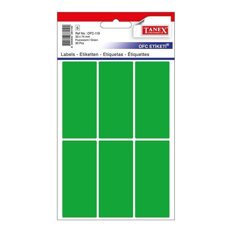 Etichete 33*74MM Colturi Rotunde Verzi 30/Set Tanex