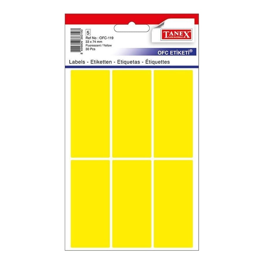 Etichete 33*74MM Colturi Rotunde Galbene 30/Set Tanex