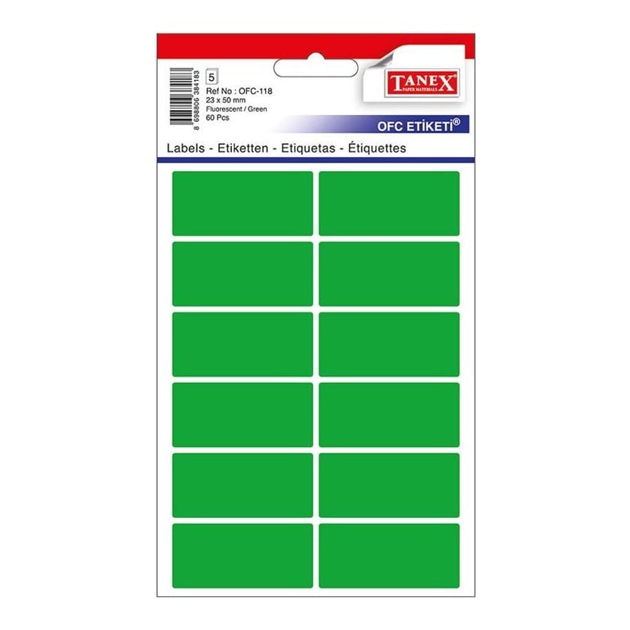 Etichete 23*50MM Colturi Rotunde Verzi 60/Set Tanex