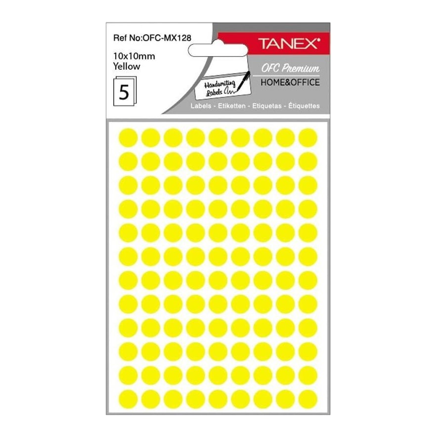 Etichete Rotunde 10MM Galbene 540/Tipla Tanex