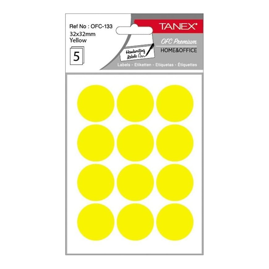 Etichete Rotunde 32MM Galbene 60/Tipla Tanex