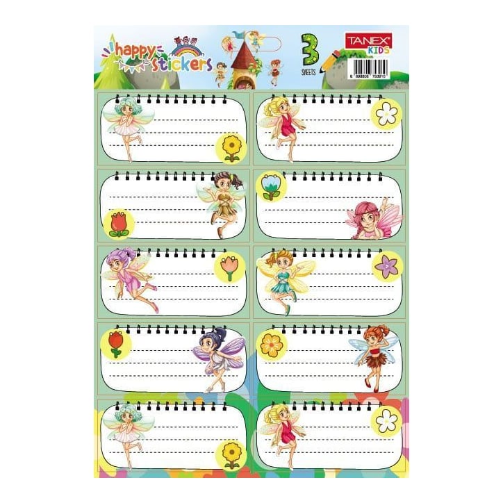Etichete Scolare 30/Set Fairies TLS-819 Tanex