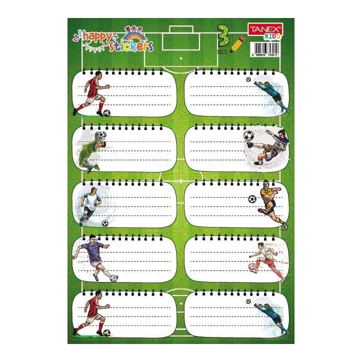 Etichete Scolare 30/Set Fotbal TLS-804 Tanex