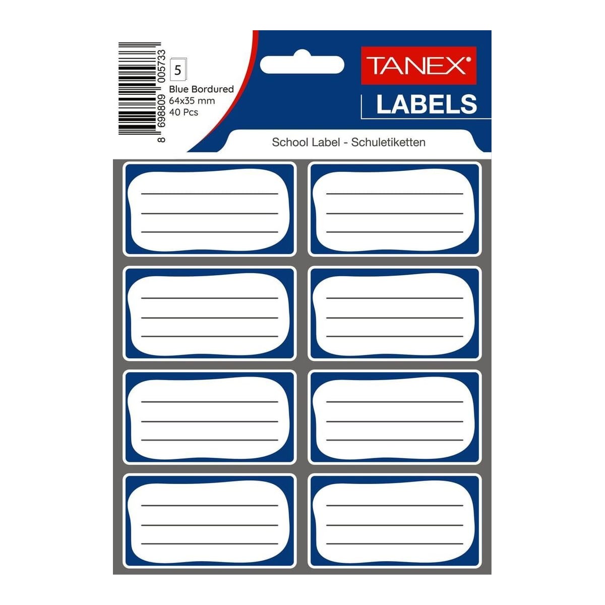Etichete Scolare 40/Set Albastre Tanex