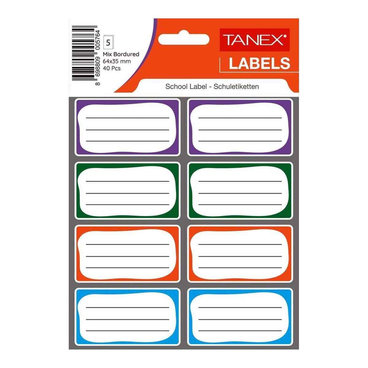 Etichete Scolare 40/Set Asortate Tanex